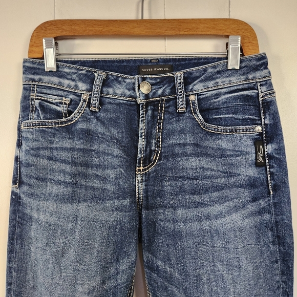 Silver Avery Skinny Jeans Stretchy Dark Denim Western Mid Rise Womens Size 27 - Picture 5 of 13